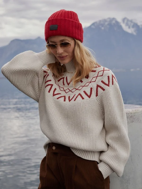 workout-ready hoodieVarley Marcie Fairisle Yoke Knit Sweater / Silver Birch