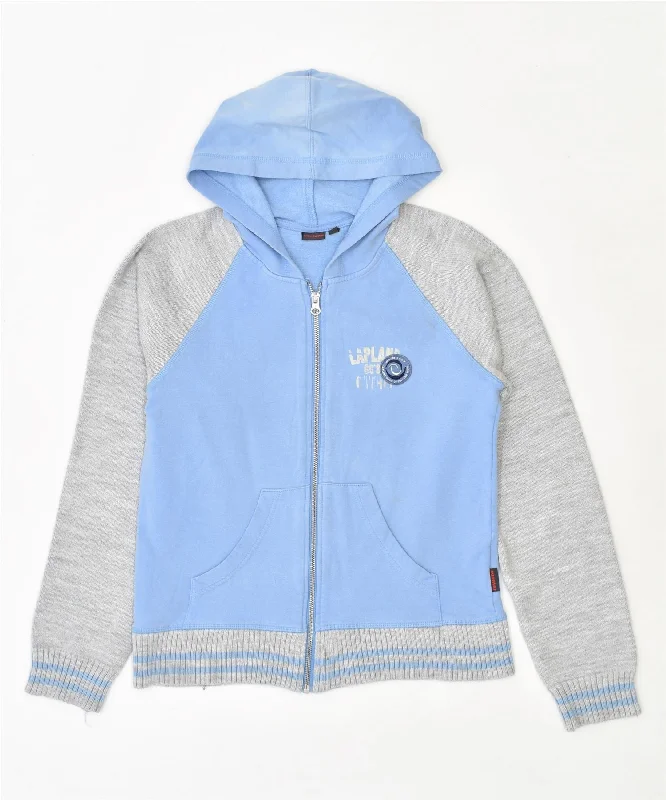 Doorbuster Deal warm hooded jacketINVICTA Womens Zip Hoodie Sweater UK 14 Medium Blue Colourblock Cotton