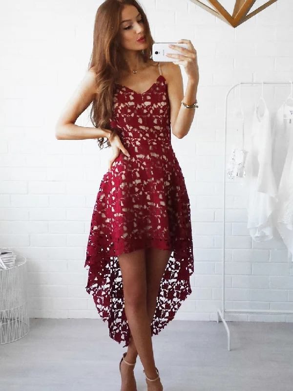 Exclusive Savings Homecoming Dress Asymmetrical Lace Short Prom Dress Party Dress JKS019