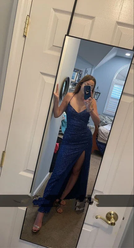 Instant Discount playful dressMermaid V-Neck Spaghetti Straps Seuqins Long Prom Dress With Slit Y511 Instant Discount playful dressMermaid V-Neck Spaghetti Straps Seuqins Long Prom Dress With Slit Y511