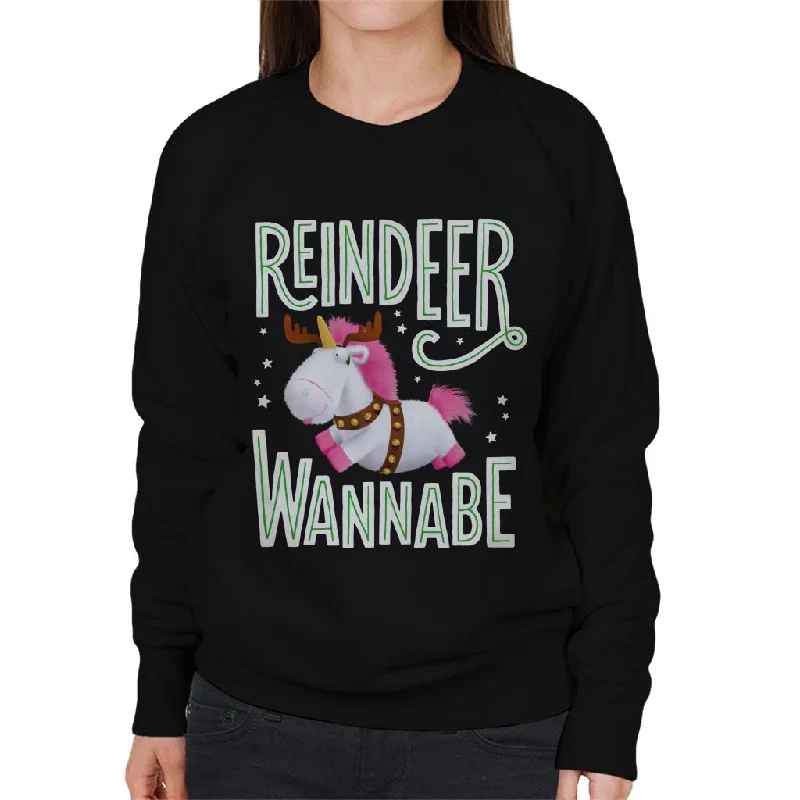 Quick Sale fashionable gym hoodieMinions Christmas Reindeer Wannabe Women's Sweatshirt