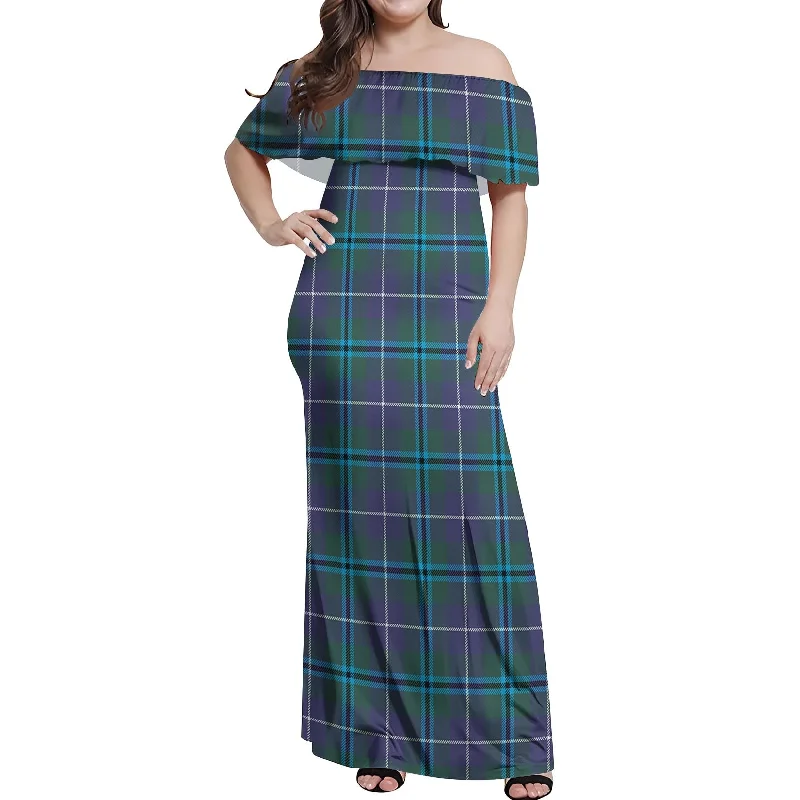 Fantastic Offers Sandilands Tartan Off Shoulder Long Dress