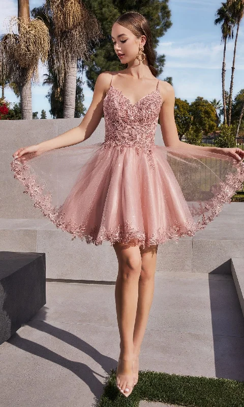 flowy evening dressLadivine Short Party Dress CD0213