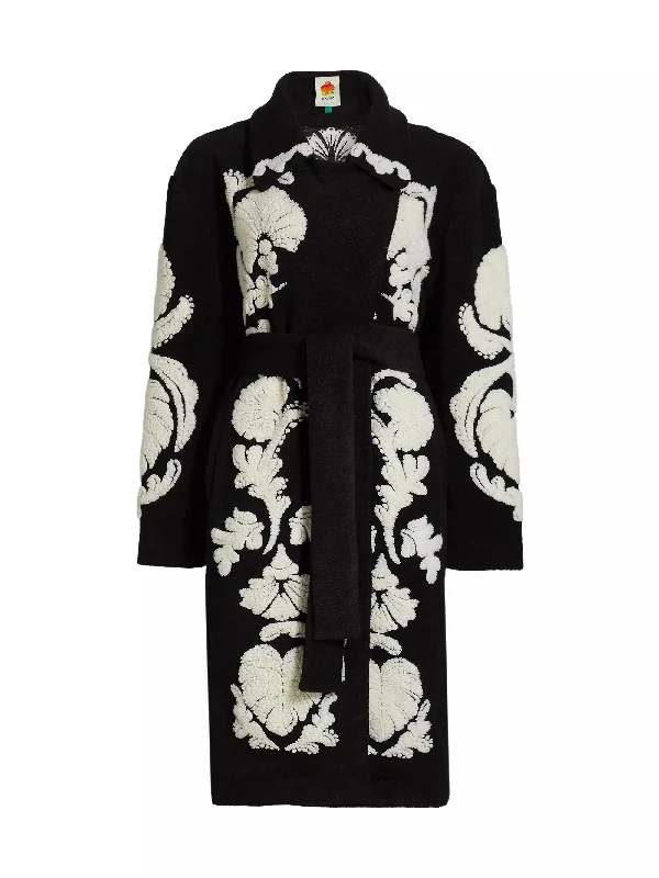 Exclusive Preview comfortable outerwearFarm Rio Women's Fleece Coat, Helen Black