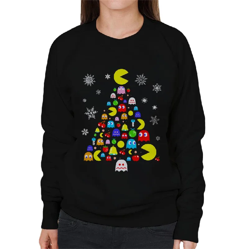 Best Bargains modern athletic hoodiePac-Man Christmas Tree Of Characters Women's Sweatshirt