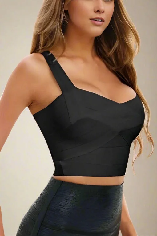 Bonus Savings wrap-around dressJay Bandage Crop Top - Classic Black