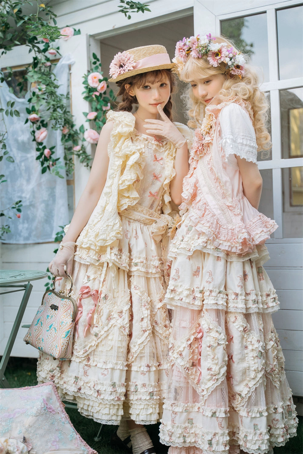 Deal Dash ruched dressMONO GIRL~Rottengburg Bear~Sweet Lolita JSK Print Hollow-out Ruffles Dress Deal Dash ruched dressMONO GIRL~Rottengburg Bear~Sweet Lolita JSK Print Hollow-out Ruffles Dress