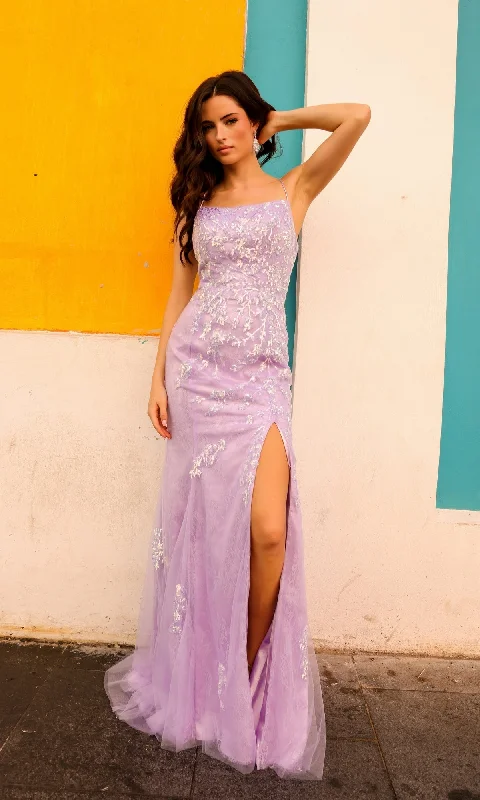 Online Only puff sleeve dressFormal Long Dress P1401 By Nox Anabel