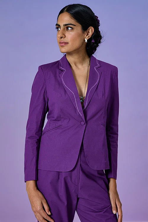 Limited Time slim fit coatOkhai 'Visionary' Pure Cotton Hand Embroidered Blazer