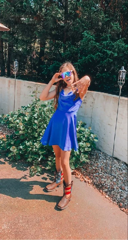 Final Markdown chic dressA-line Blue Short Homecoming Dress Cute Hoco Dress Y302