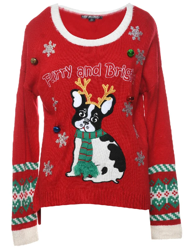Price Drop Alert outdoor coatRed Christmas Jumper - L