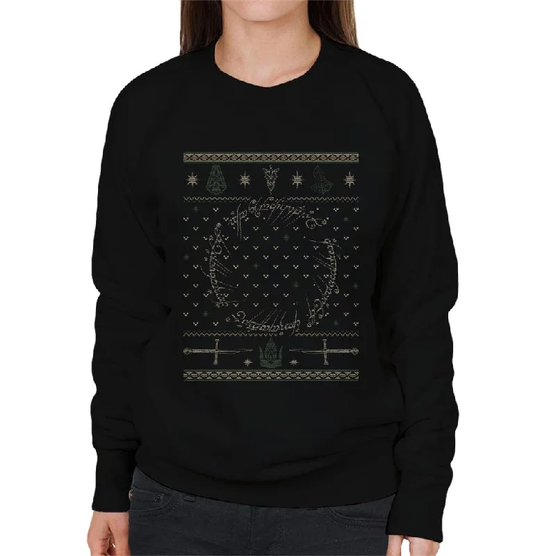 Deal of the Week fitted workout hoodieThe Lord Of The Rings Christmas Ring Women's Sweatshirt