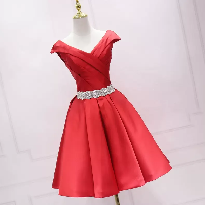 Markdowns sleek dressA-line Satin Short Homecoming Dress Satin Dress  s07