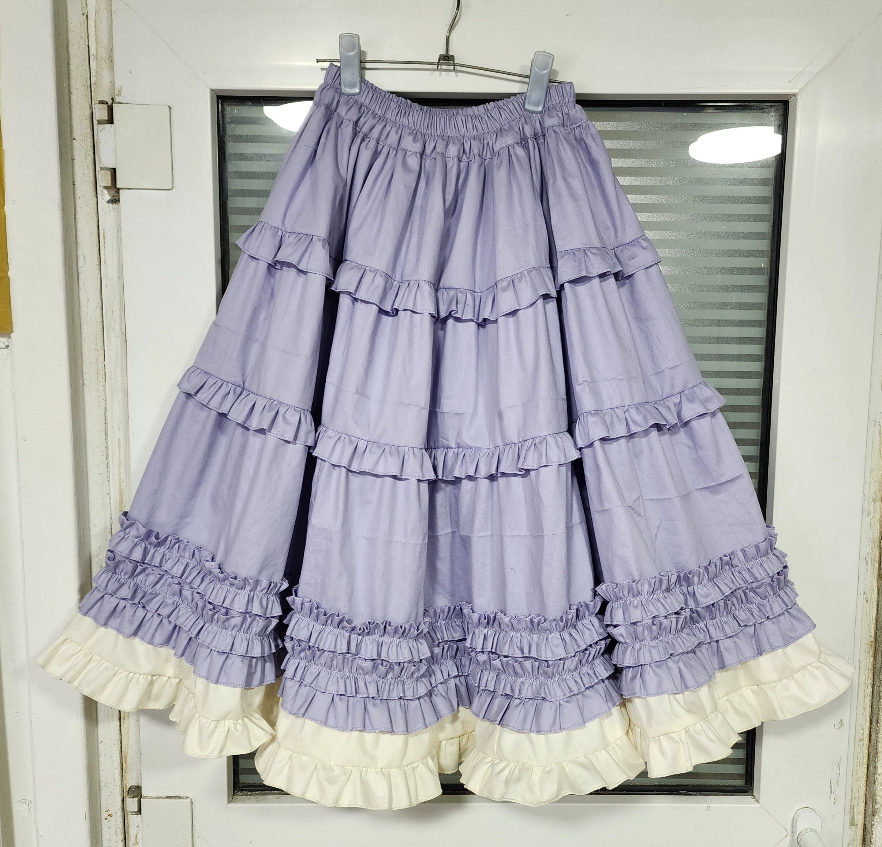 casual midi dressWangYan&Summer~Sweet Lolita Cotton SK Ruffed Long Skirt Customizable