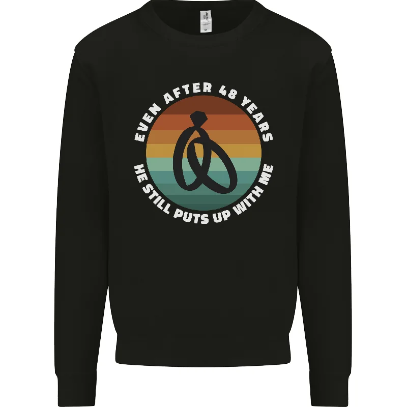Unbeatable Prices premium athletic sweatshirt48 Year Wedding Anniversary 48th Marriage Mens Sweatshirt Jumper