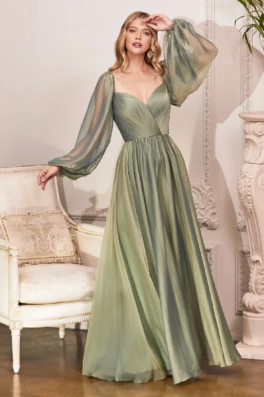 Fantastic Offers LONG SLEEVE CHIFFON LONG PROM EVENING DRESS GJS656