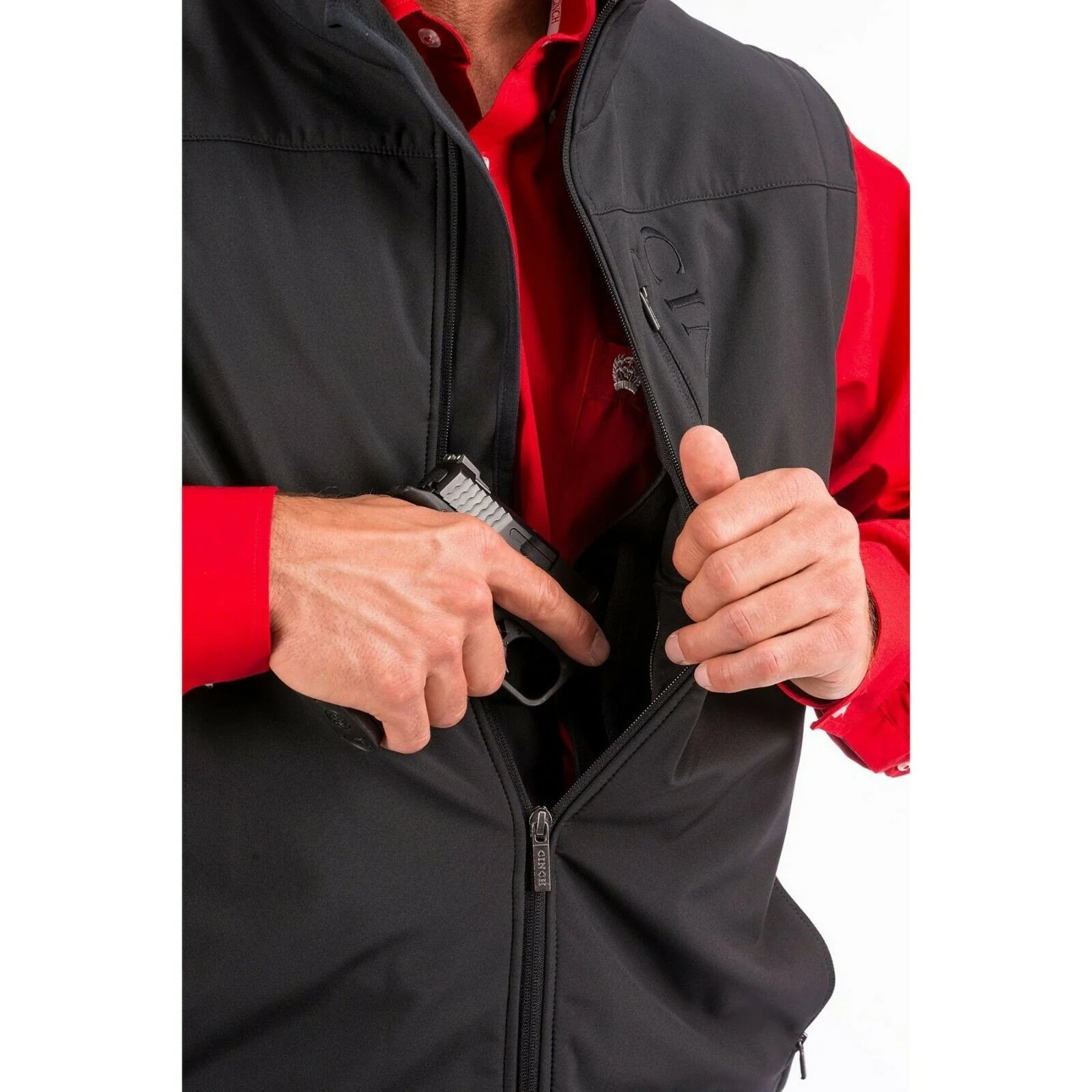 comfortable winter coatCinch Concealed Carry Black Softshell Vest