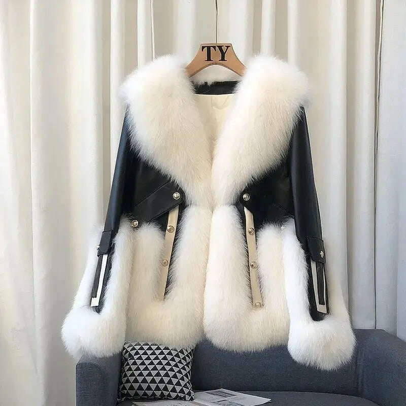 comfortable outerwear2024 High-End Womens Whole Hide Imitation Fox Fur Fur Coat Winter Short Fur One Warm Jacket Fashion Female Cold Parka Fur Coats