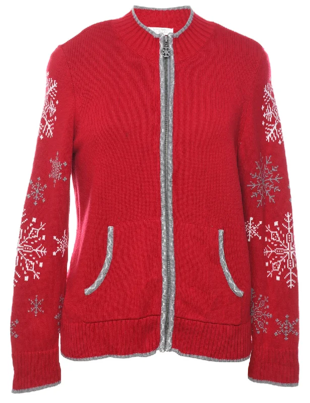 versatile coatSnowfall Design Christmas Cardigan - M