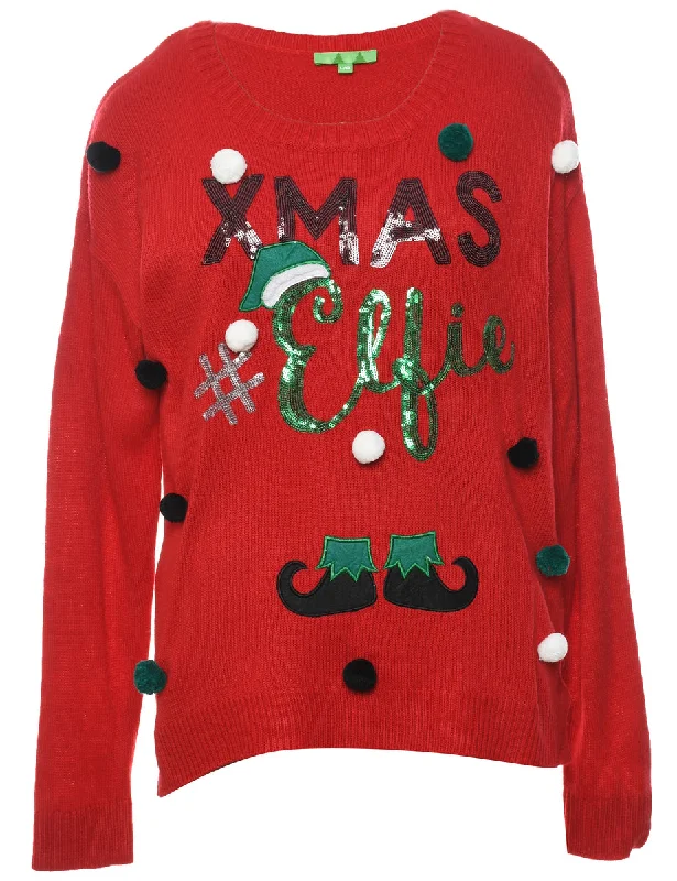 Get It Before It’s Gone contemporary trench coatRed Christmas Jumper - XL