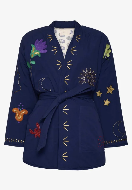 cold weather coatKimono Se1173 Lala Navy-Blazer