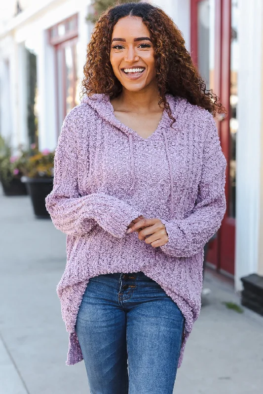 tailored blazer coatPlus Mauve Thick Popcorn Hooded Sweater