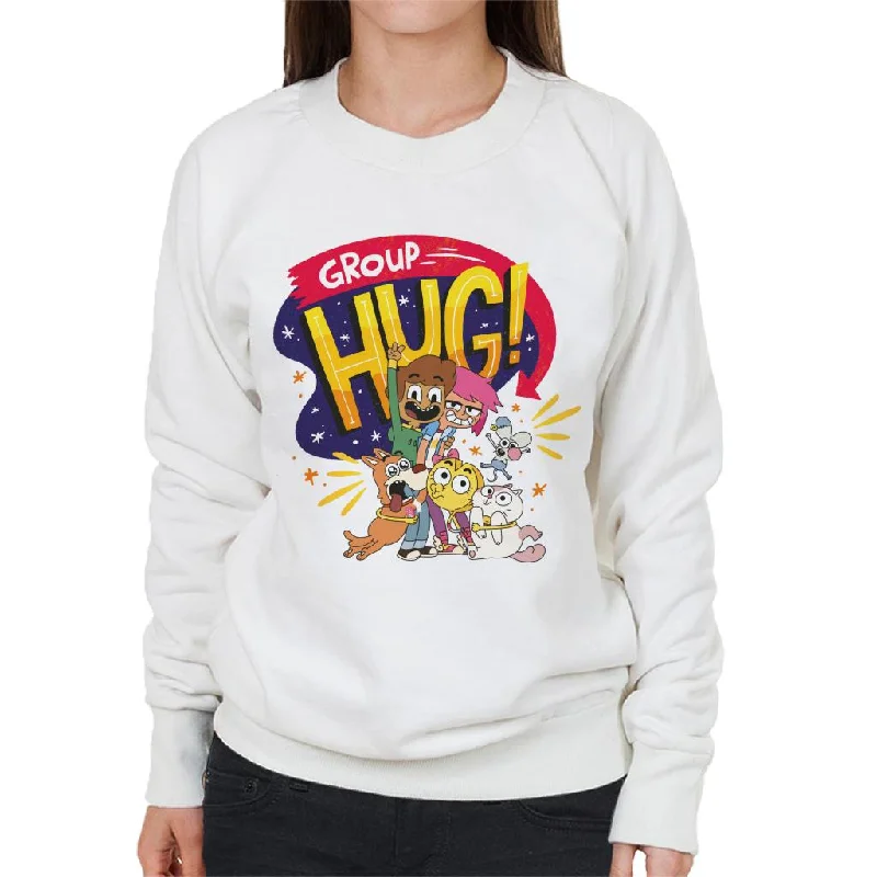 Deal Explosion minimalistic workout hoodieBoy Girl Dog Cat Mouse Cheese Group Hug Women's Sweatshirt