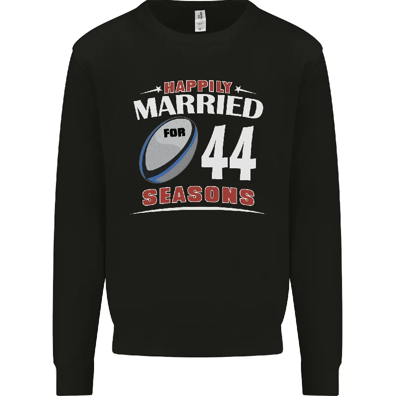 Bargain Prices cozy gym sweatshirt44 Year Wedding Anniversary 44th Rugby Mens Sweatshirt Jumper