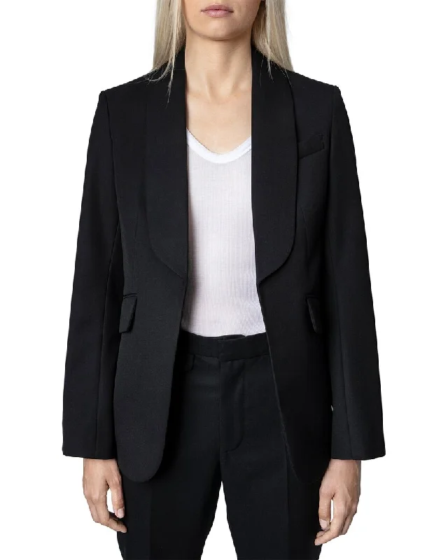 sporty outerwearZadig & Voltaire Date Gabardine Wool-Blend Blazer