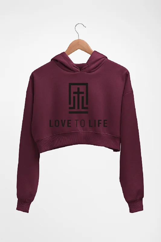 relaxed fit hoodieLove To Life Crop HOODIE FOR WOMEN