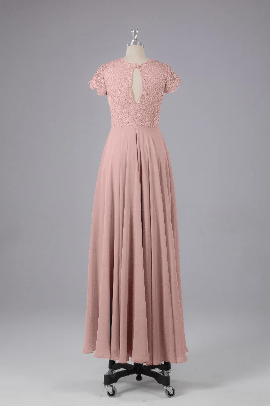 Reduced Prices Beautiful A-Line Cap Sleeves Long Bridesmaid Dresses With Pockets