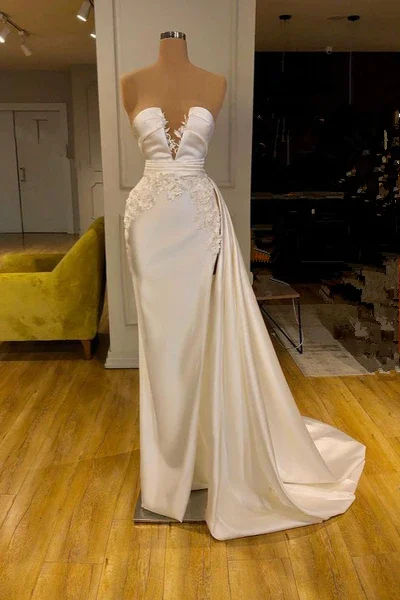Savings Galore statement dressGlamorous Ivory Mermaid Long Prom Dress With Appliques Y493 Savings Galore statement dressGlamorous Ivory Mermaid Long Prom Dress With Appliques Y493