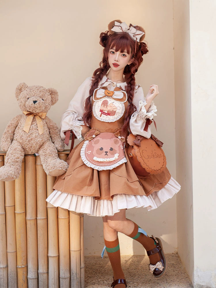 Final Sale romantic dressOCELOT~Sweet Lolita JSK Cute Bear Lolita Dress Set