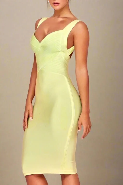 Weekend Deal velvet dressKyla Bandage Dress - Sun Yellow