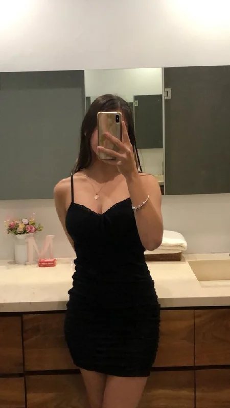 Act Fast formal dressLittle Black Bodycon Dress Sexy Homecoming Dress Y710