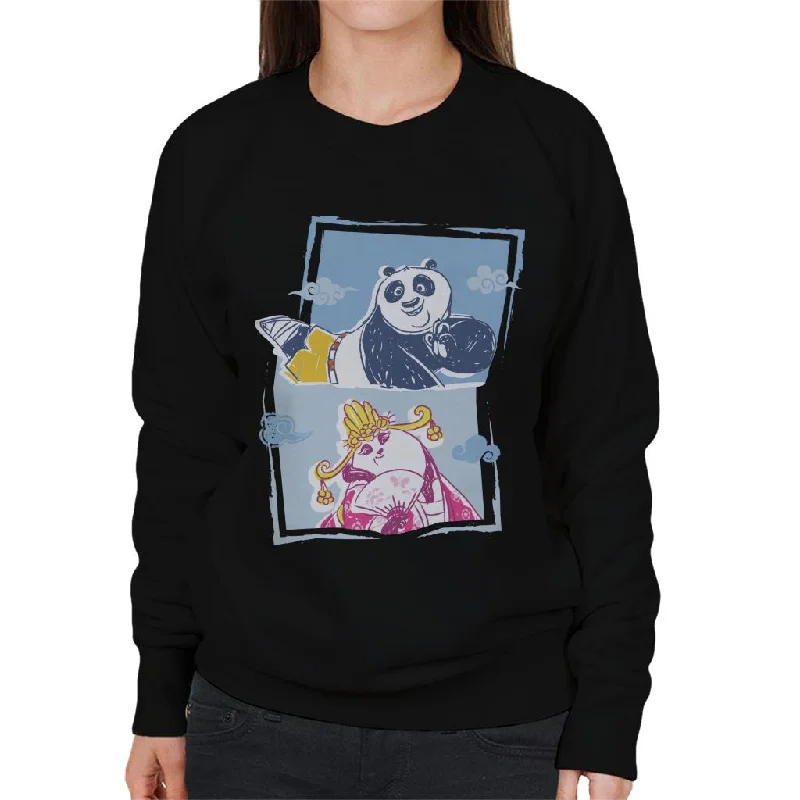 Blowout Sale athletic casual sweatshirtKung Fu Panda Po And Mei Mei Women's Sweatshirt