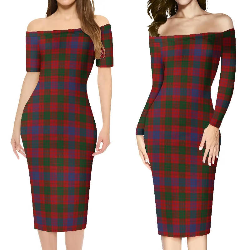 Can't Miss Ross Tartan Off Shoulder Lady Dress