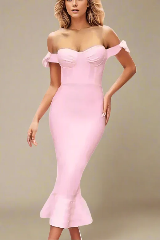 Major Savings chic dressHunter Bandage Midi Dress - Dusty Pink