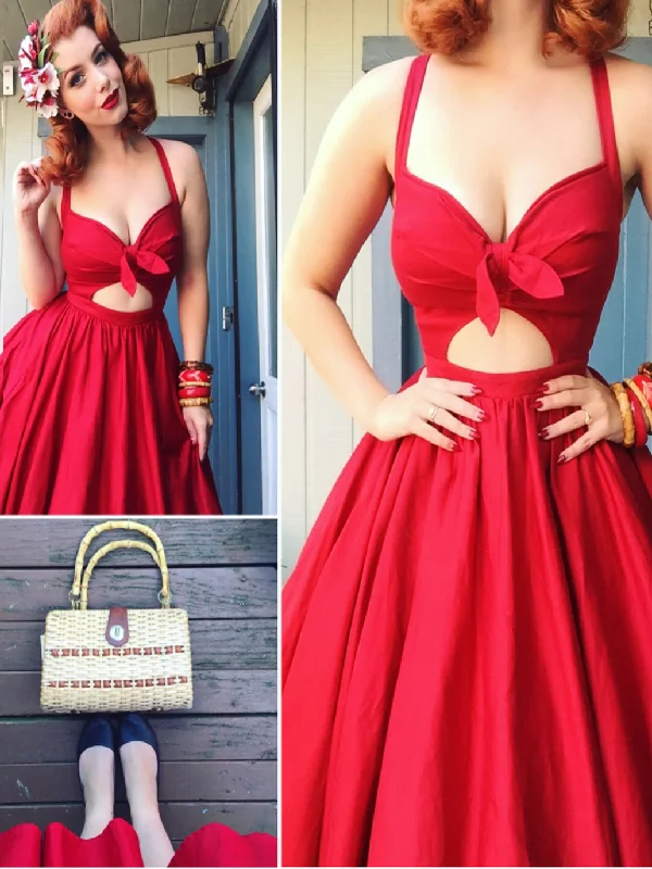 Deep Discounts Red Homecoming Dresses Cheap Tea-length Short Prom Dress Simple Party Dress JK760