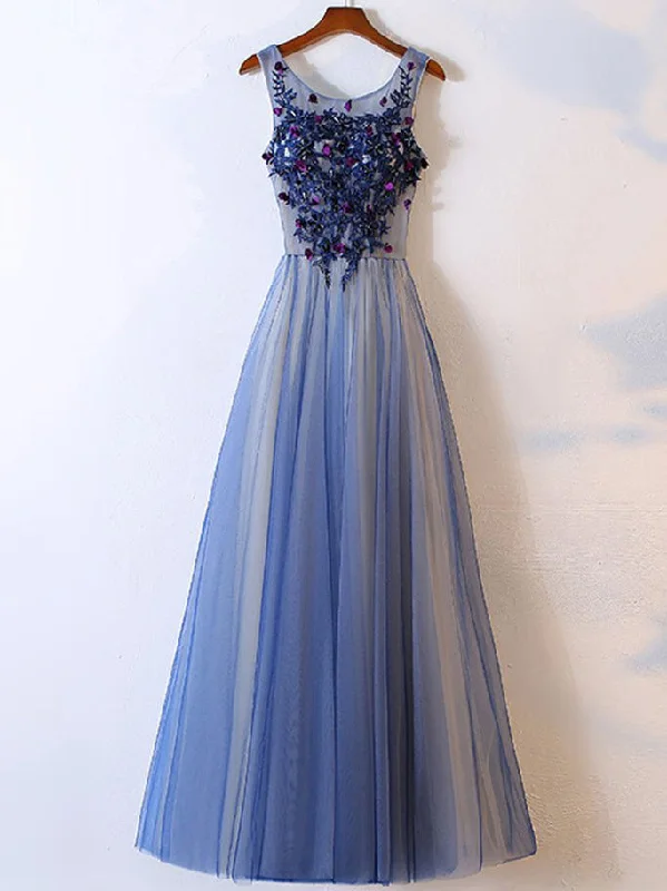 Steals and Deals Chic Prom Dresses A-line Floor-length Tulle Prom Dress/Evening Dress JKL114