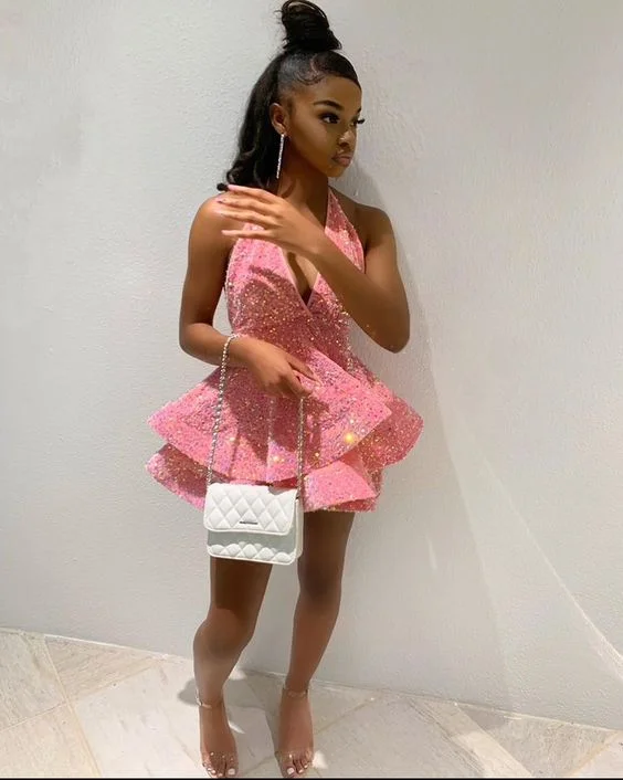 New Deals playful dressShiny Black Girl Homecoming Dresses Short Pink 20th Birthday Dress Y404 New Deals playful dressShiny Black Girl Homecoming Dresses Short Pink 20th Birthday Dress Y404