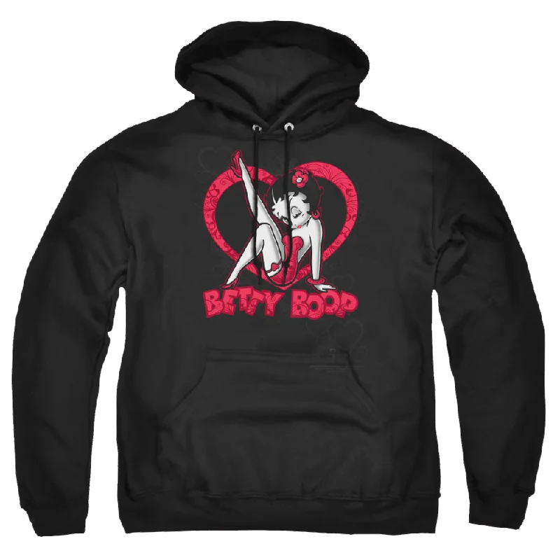 breathable hoodieBetty Boop Scrolling Hearts - Pullover Hoodie