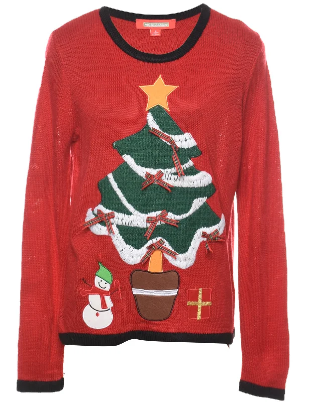 Closeout wool coatChristmas Tree Design Jumper - S