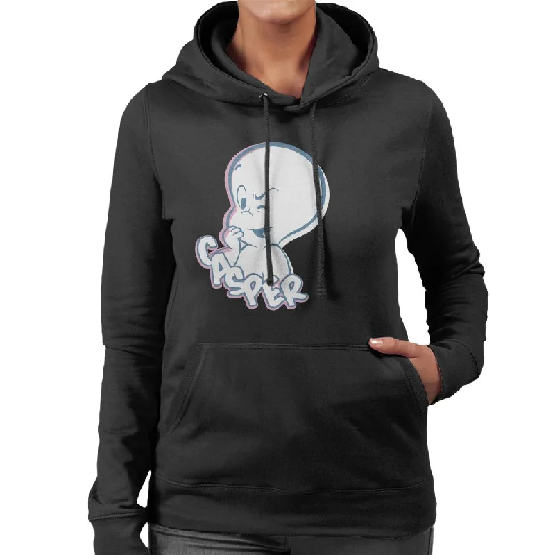 Discount Mania sleek zip-up hoodieCasper The Friendly Ghost Winking Face Women's Hooded Sweatshirt