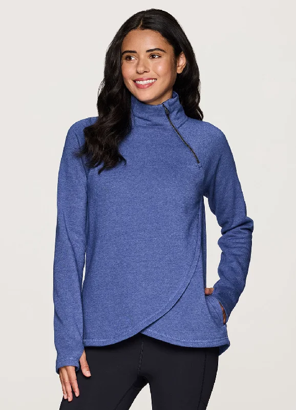 cozy gym sweatshirtPrime Ready To Roll Fleece Zip Mock Neck Pullover