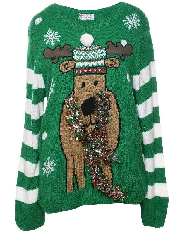 Price Meltdown tailored coatReindeer Christmas Jumper - XL