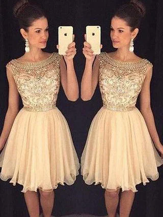 Special Buy Homecoming Dress Chic Bateau Rhinestone Short Prom Dress Party Dress JKS038