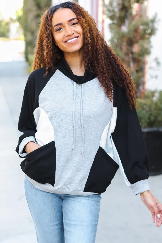 Exclusive Deal trendy puffer coatGrey & Black Block Design Sweater