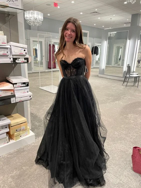 Bonus Savings long-sleeve floral dressGenerous Black Tulle Prom Dress Corset Top Graduation Dress Y314