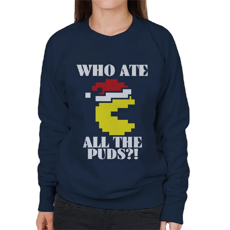 Can't Miss oversized gym sweatshirtPac-Man Christmas Who Ate All The Puds Women's Sweatshirt